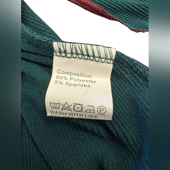 Pretty Garden NWT Green Ribbed Dress Long Sleeve Size XL - Picture 8 of 8